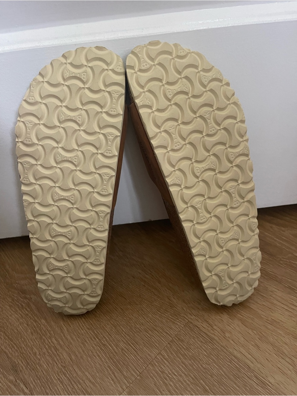 Birkenstock Madrid Big Buckle Cognac Leather Slide Sandals - Picture 11 of 15